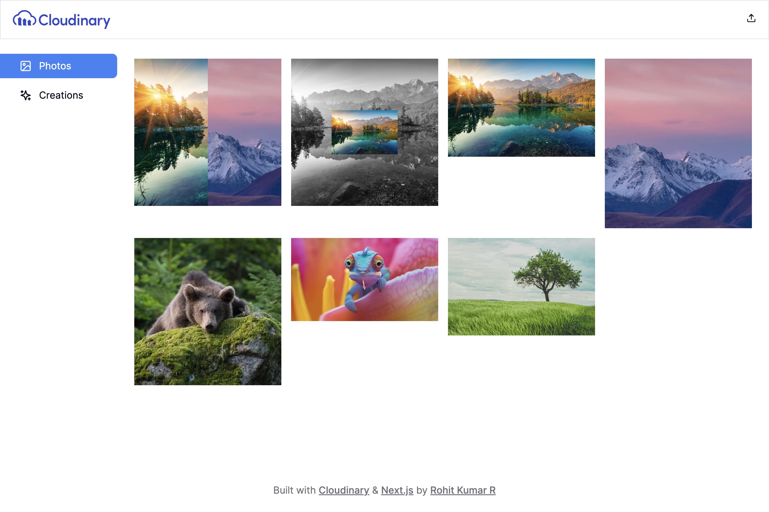 Photo Library using Cloudinary preview